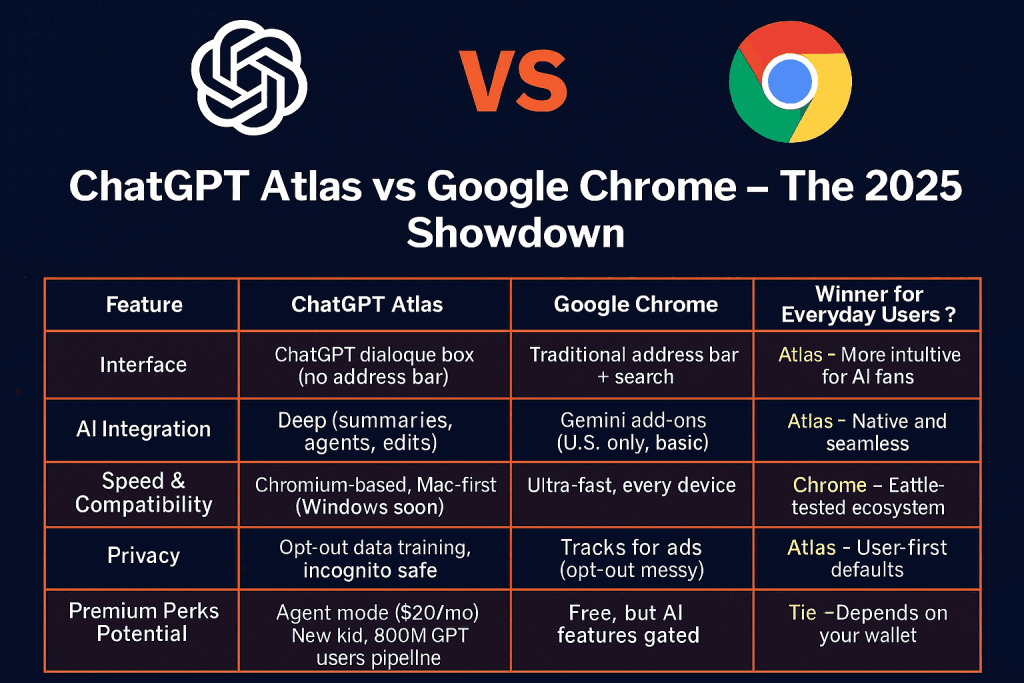 ChatGPT Atlas vs Google Chrome