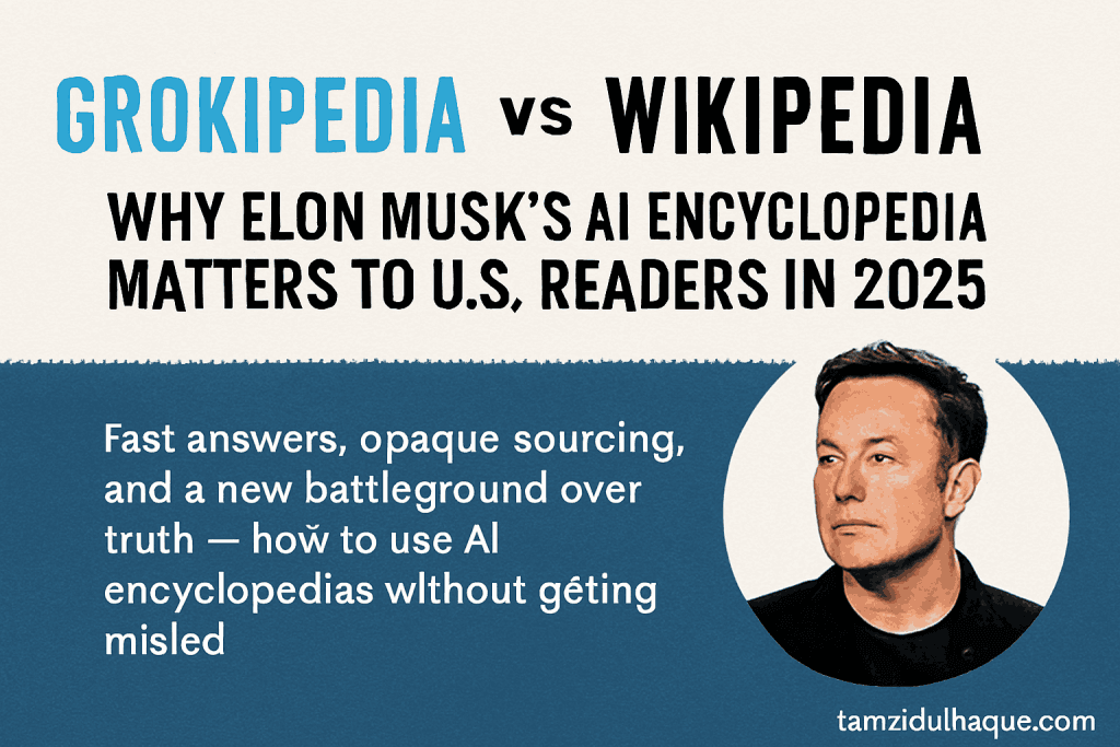 xAI Wikipedia alternative | Grokipedia Beta Launch: Elon Musk's AI Encyclopedia Shakes Up Wikipedia – Is It the Future of Truth Online? | TamzidulHaque.com xAI Wikipedia alternative