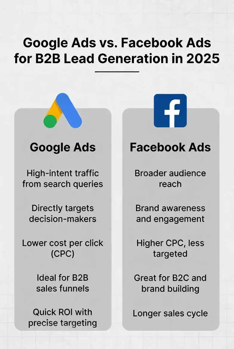 Google vs Facebook B2B ads | Google Ads vs Facebook Ads for B2B Lead Generation: Which Wins in 2025? (The Shocking Truth from Real Campaigns) | TamzidulHaque.com Google vs Facebook B2B ads