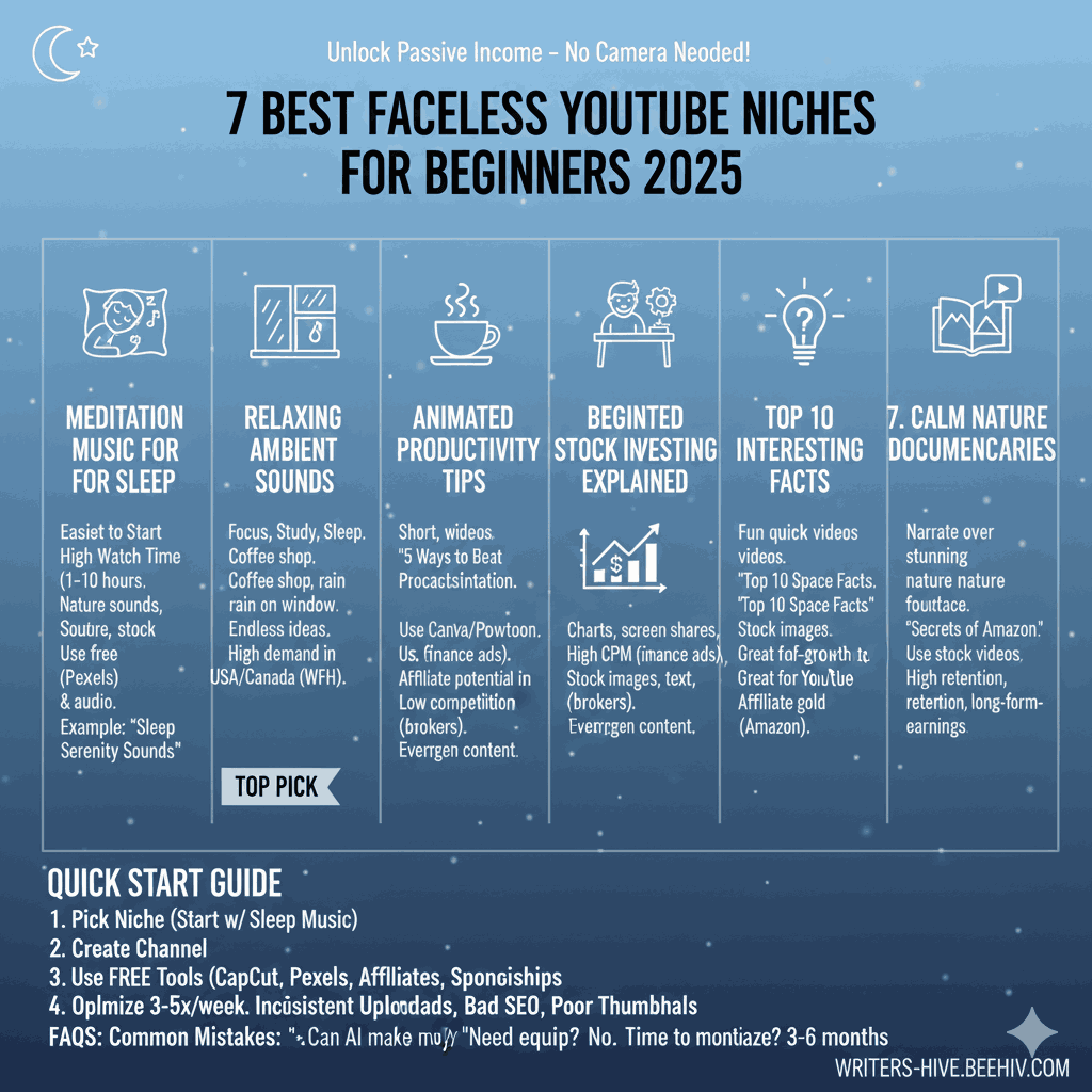 best faceless youtube channel niches for beginners | 7 Best Faceless YouTube Channel Niches for Beginners in 2025: Start and Earn Big | TamzidulHaque.com best faceless youtube channel niches for beginners