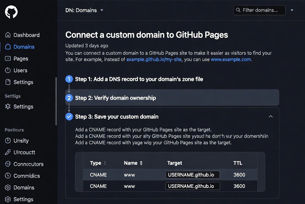 how to connect custom domain to github pages