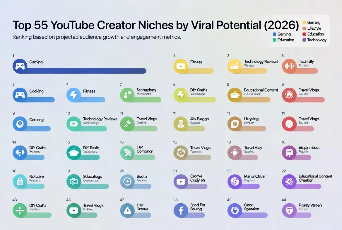 youtube niches 2026 | 55 Best YouTube Niches 2026 Ranked by Viral Potential | TamzidulHaque.com youtube niches 2026