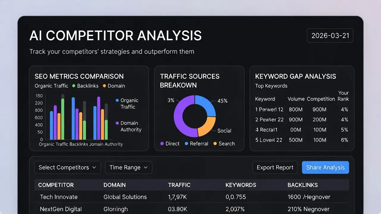 AI tools for competitor analysis | Best AI Tools for Competitor Analysis 2026: Top Picks to Outrank Your Rivals | TamzidulHaque.com AI tools for competitor analysis