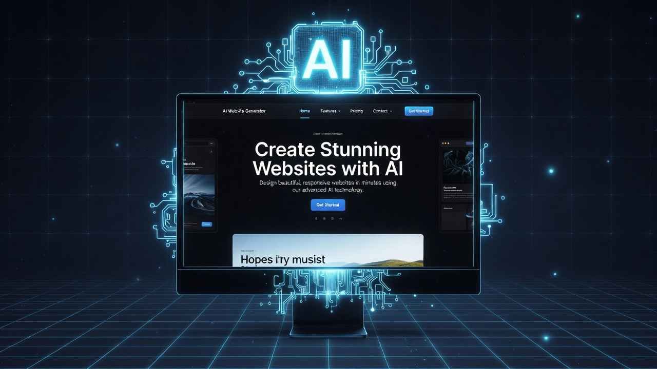 Illustration of AI generating a stunning website design with custom fonts and animations | How to Create Stunning Websites Using AI: A Complete Step-by-Step Workflow | TamzidulHaque.com How to Create Stunning Websites Using AI